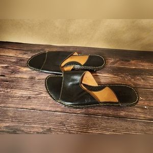 Born brand leather slip on sandals